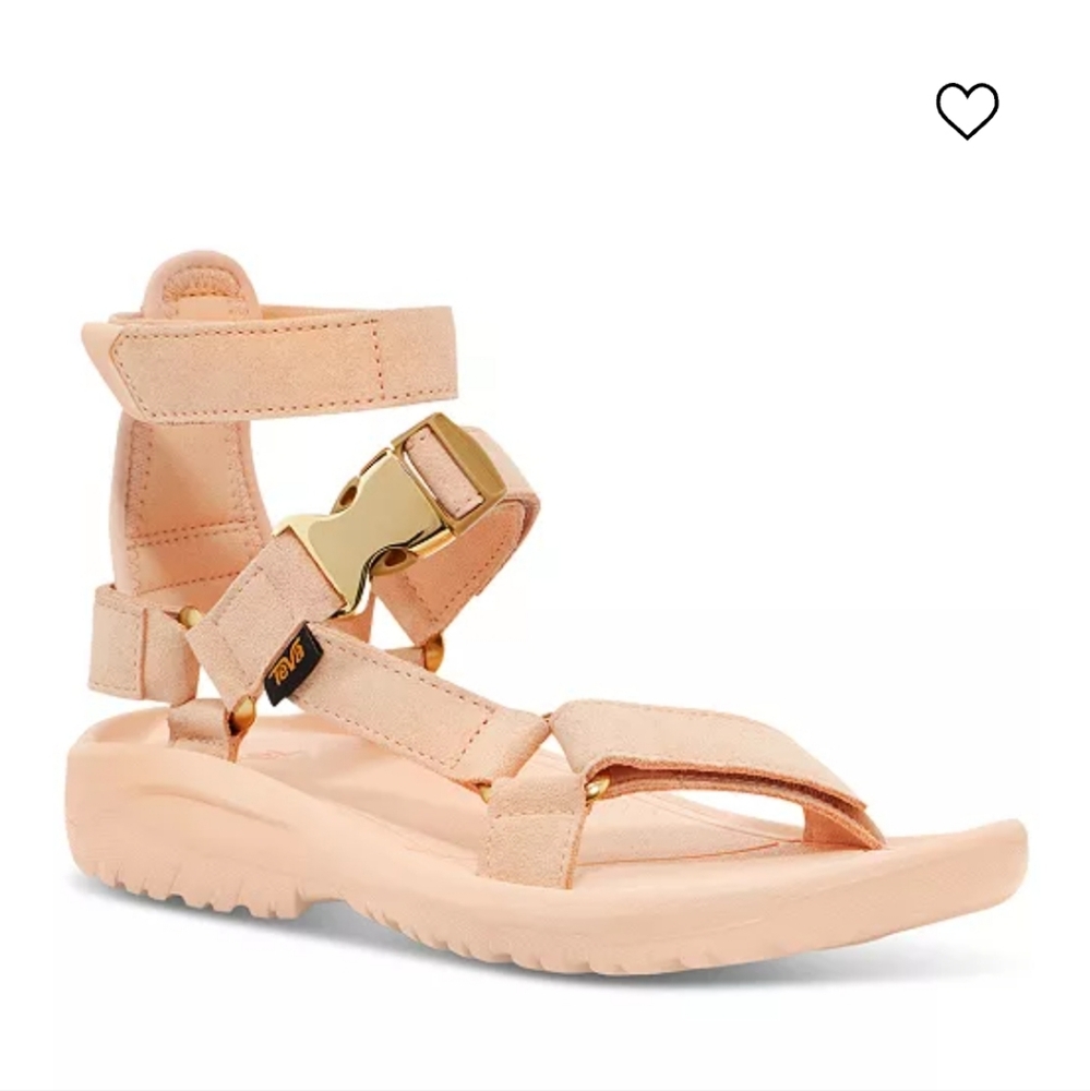 Beige Strappy Sandals with Gold Buckle